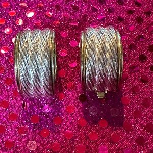 Givenchy Half Hoop Two Tone Clip Earrings